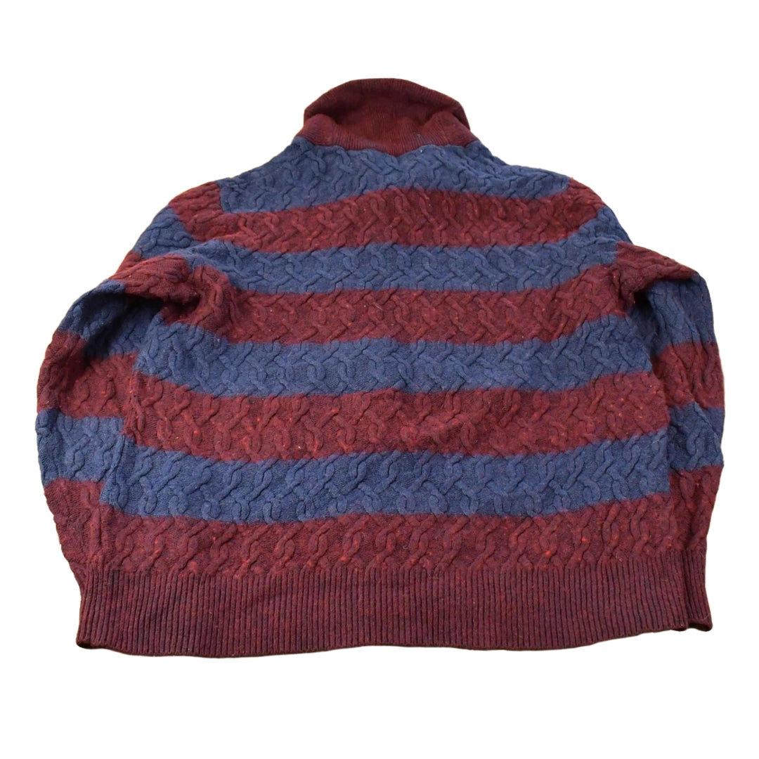 Vintage 2000s Tommy Hilfiger Shawl Collar Wool Cable Knit Sweater Men's 2XL