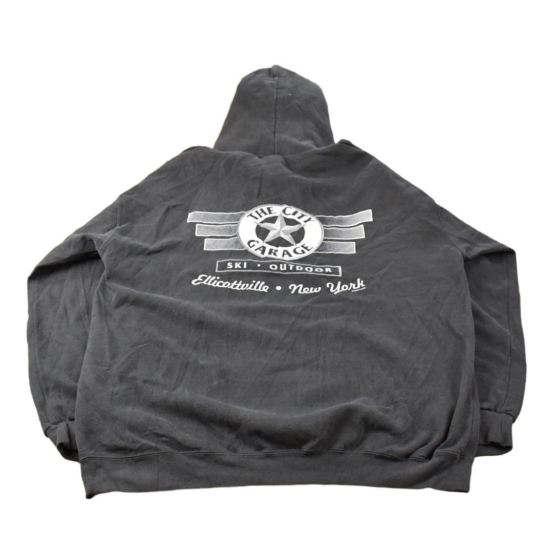 Vintage 2000s City Garage Ski Garage Souvenir Hoodie Sweatshirt Mens L