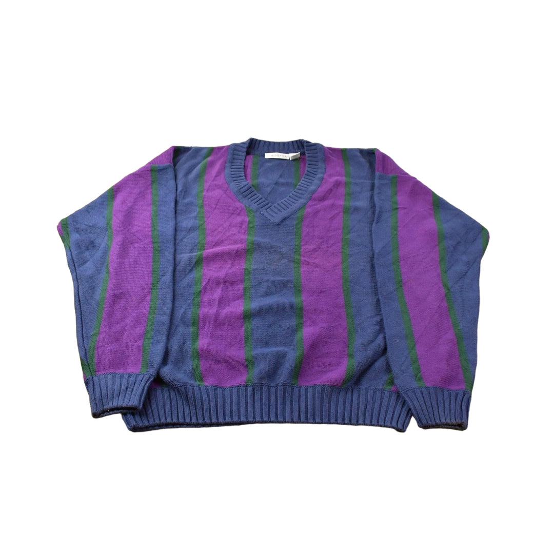 Vintage 1990s Claiborne V Neck Pullover Knit Sweater Men's Large