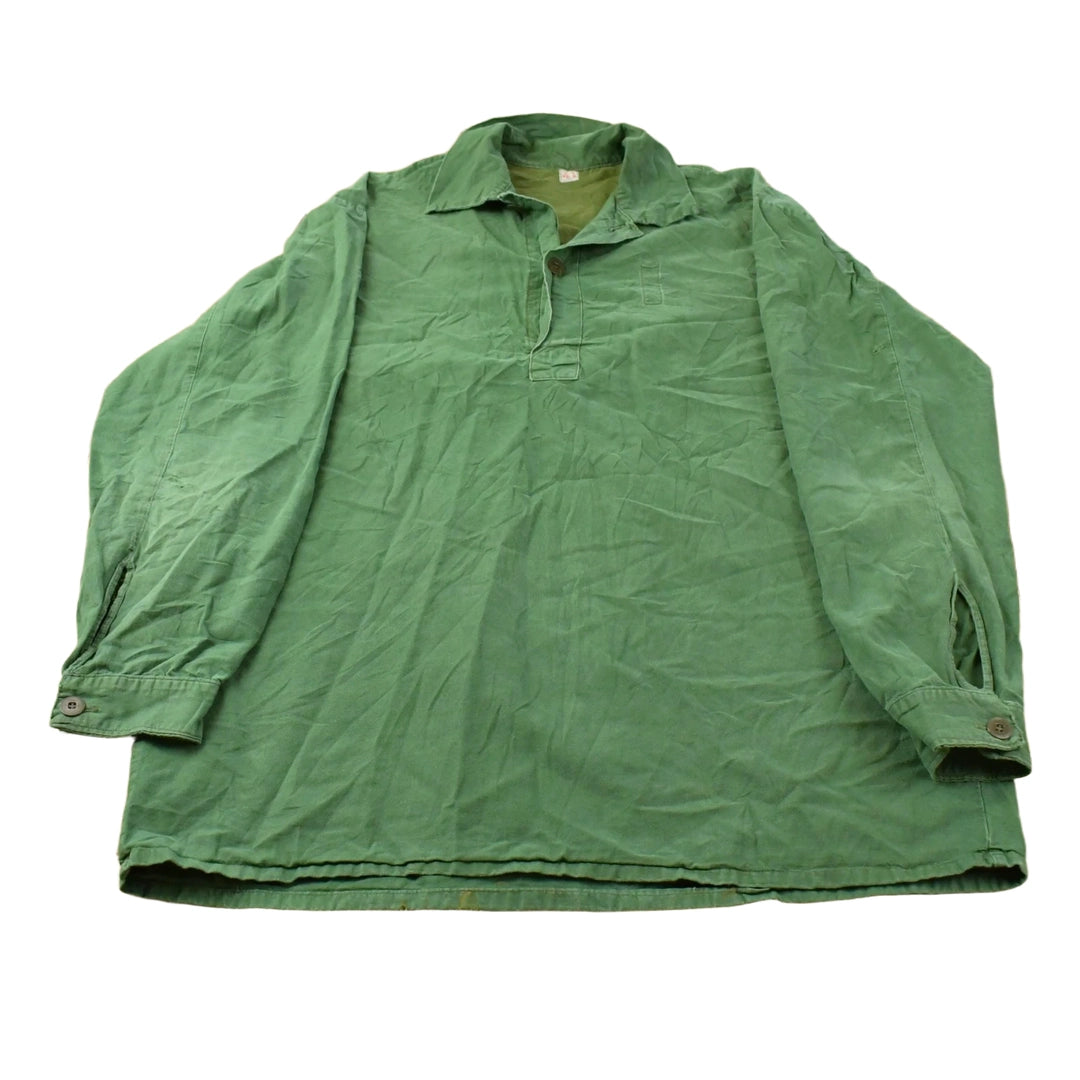 Vintage 1970s Military Popover Polo Button Up Shirt Men's Large