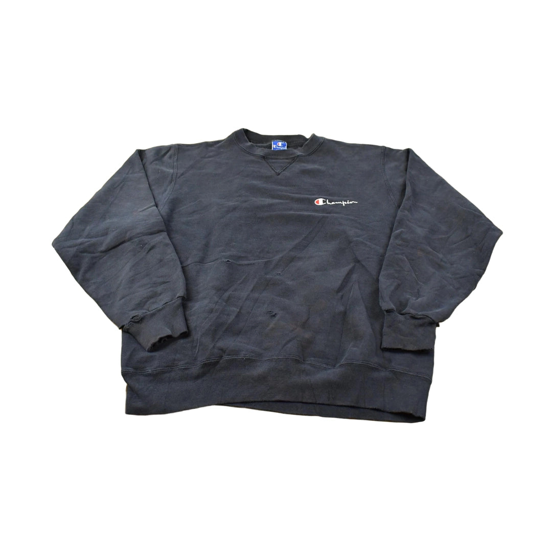 Vintage 1990s Champion Script Logo Crewneck Sweatshirt Men's Tall Large