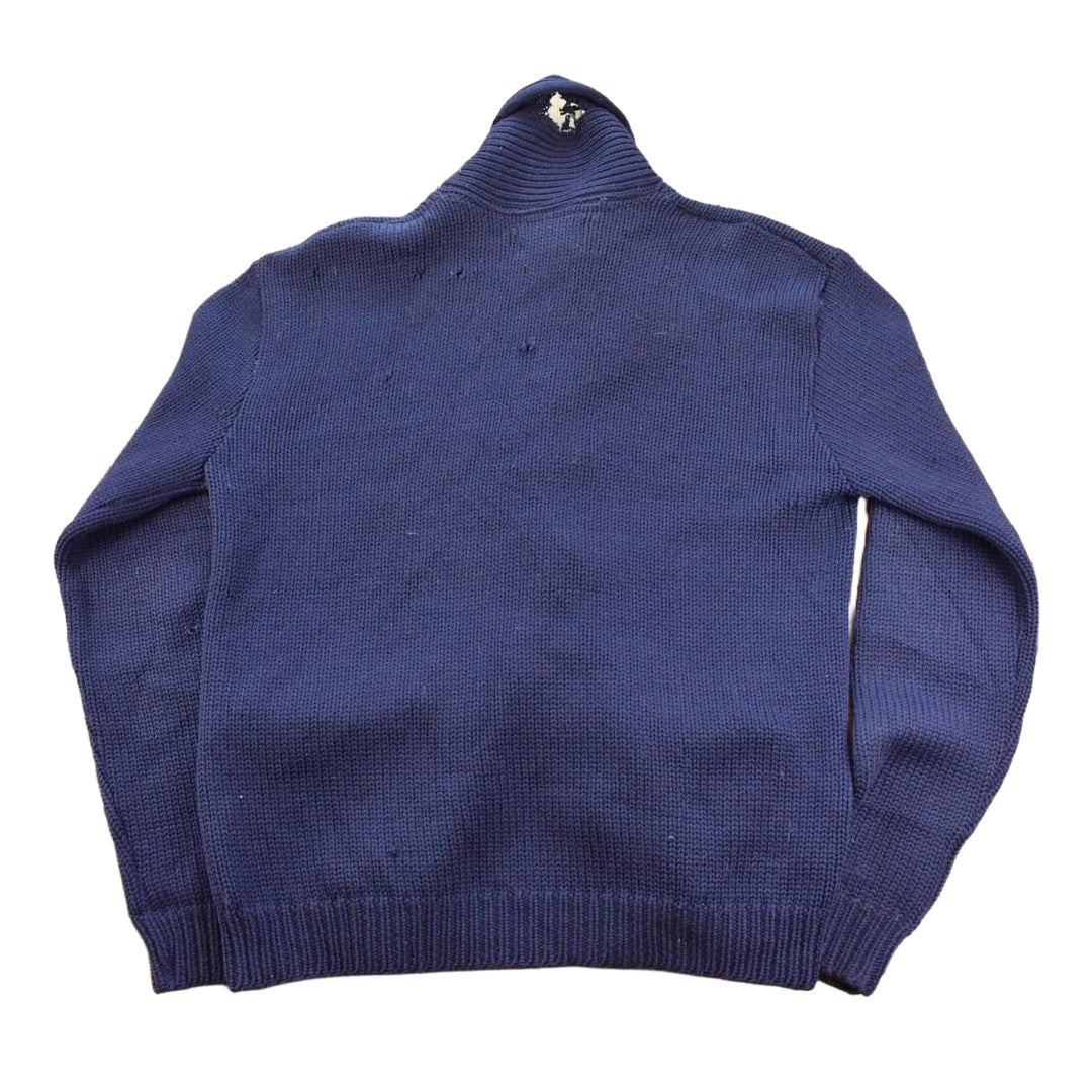 Vintage 1970s Thrashed L.L. Bean Knitted Cardigan Sweater Men's M