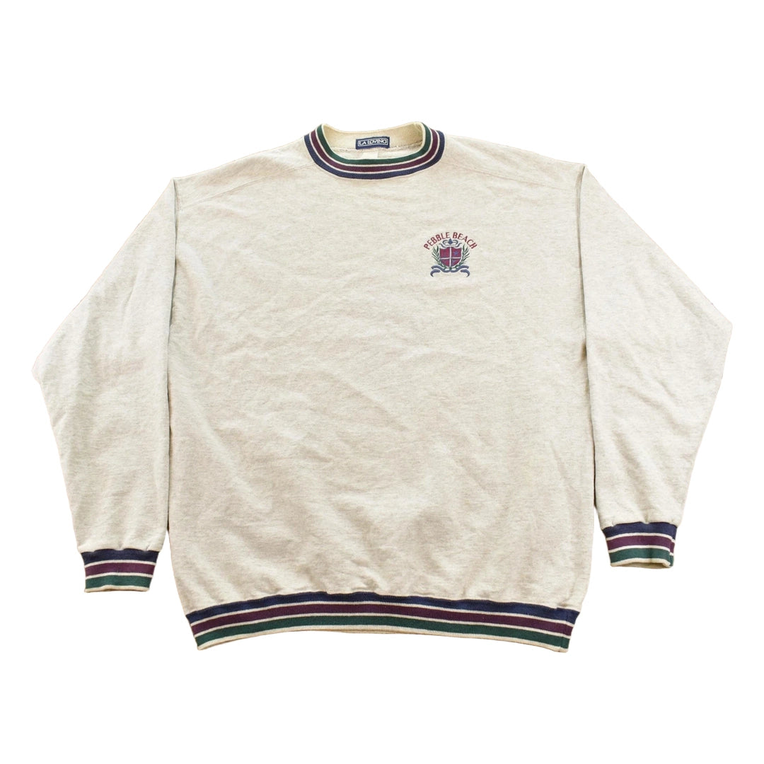 Vintage 1990s Pebble Beach Embroidered Travel Crewneck Sweatshirt Men's L