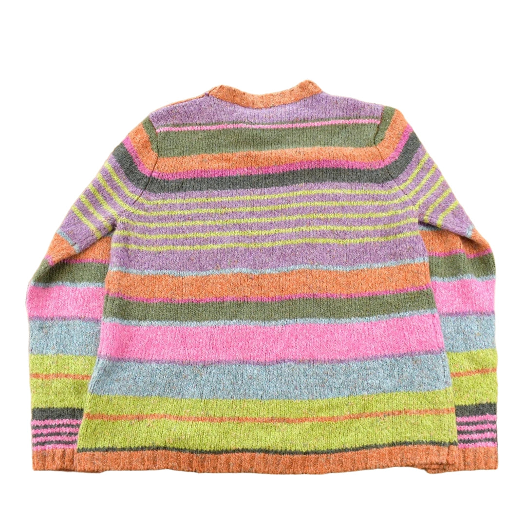 Vintage 1990s Karen Scott Sport Striped Knit Crewneck Sweater Women's S