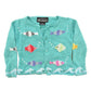 Vintage 1990s Rey Wear Fish Embroidered Knit Cardigan Sweater Youth XS