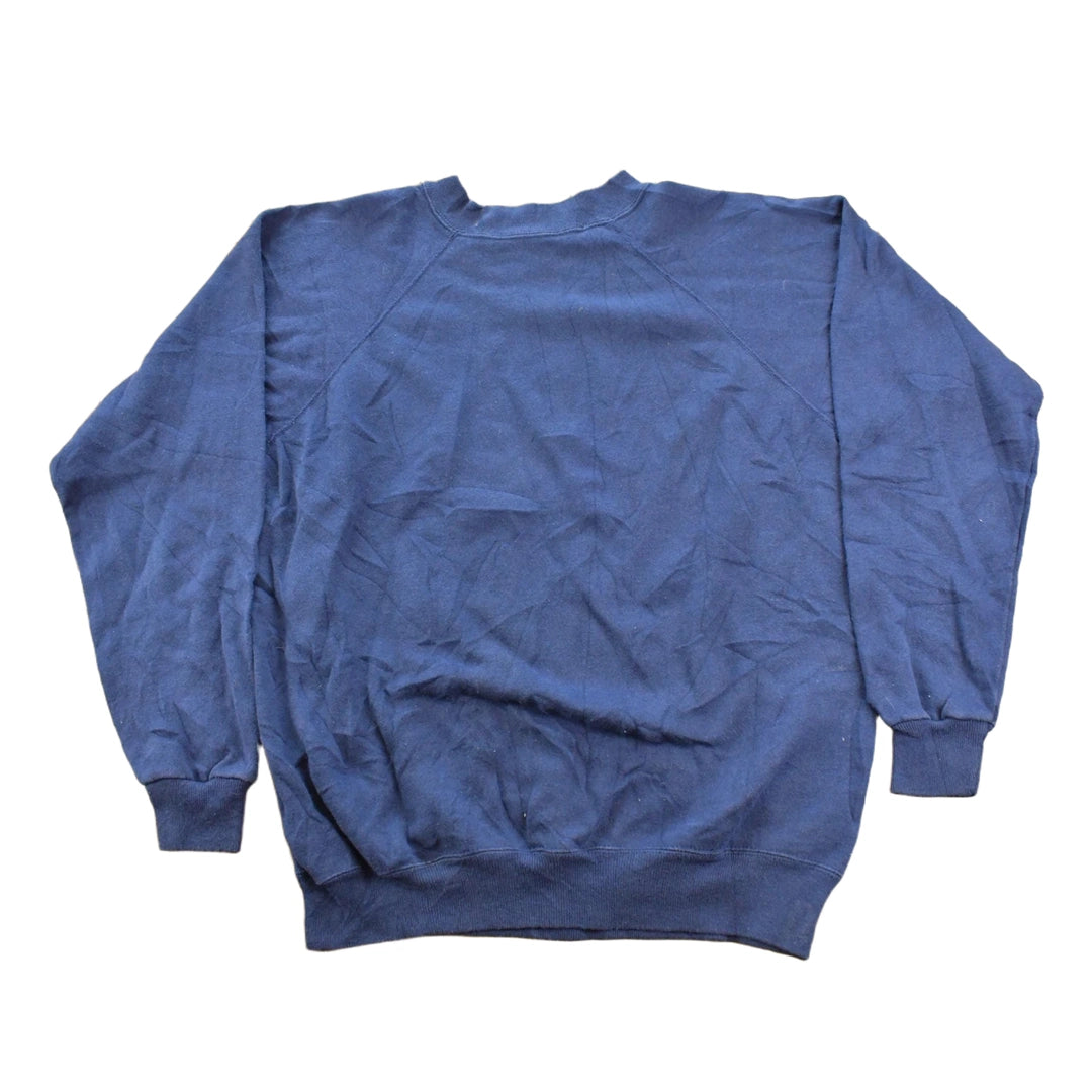 Vintage 1990s Hanes Activewear Blank Navy Raglan Crewneck Sweatshirt Men's M