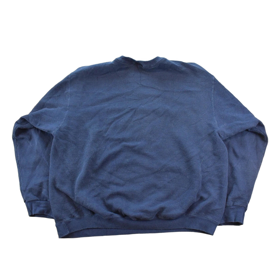 Vintage 1990s BVD Blank Navy Blue Crewneck Sweatshirt Men's L
