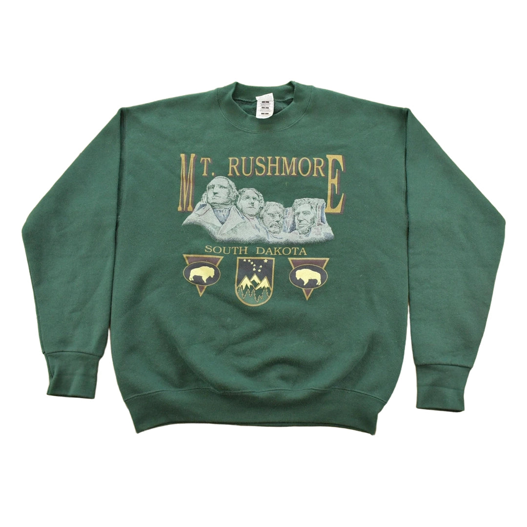 Vintage 1990s Mount Rushmore South Dakota Graphic Travel Crewneck Sweatshirt Men's M
