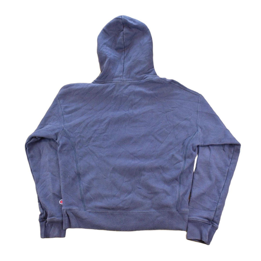 Vintage 2000s Sun Faded Champion Reverse Weave Blank Navy Blue Hoodie Sweatshirt Men's S