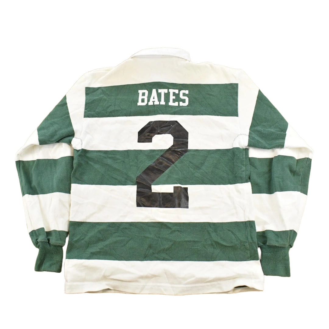 Vintage 1990s Barbarian Rugby Wear Striped Embroidered Rugby Long Sleeve Polo Shirt Men's S