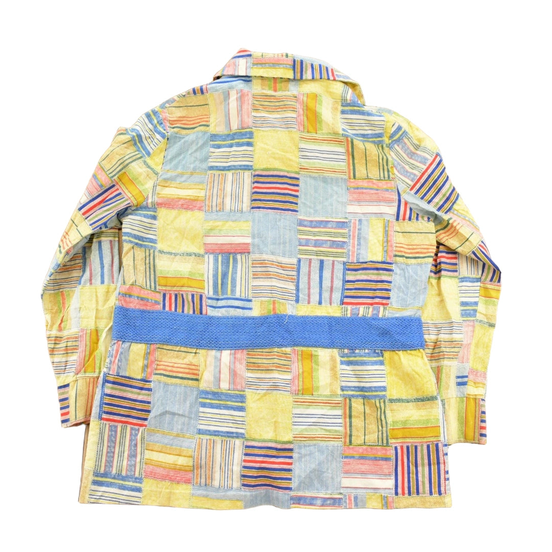 Vintage 1970s Rhoda Lee Patchwork Button Up Shirt Women's M