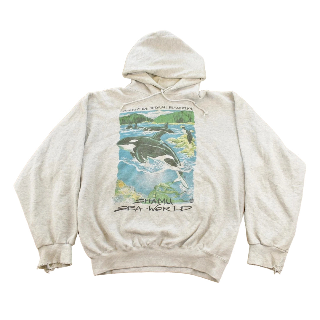 Vintage 1990s Shamu Sea World Orca Whale Graphic Crewneck Sweatshirt Men's XL