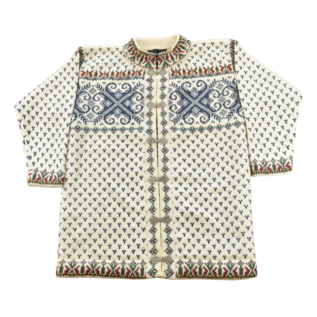Vintage 1970s Nordstrikk Nordic Fair Isle Knit Cardigan Sweater Women's M