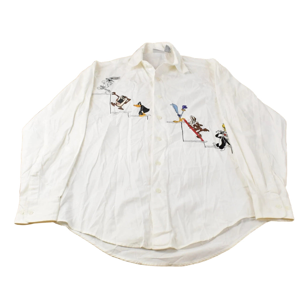 Vintage 1990s Looney Tunes Button Up Shirt Men's XS
