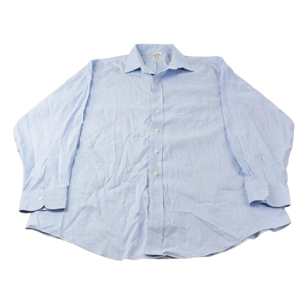 Vintage 1990s Brooks Brothers Gingham Checkered Button Up Shirt Men's XL