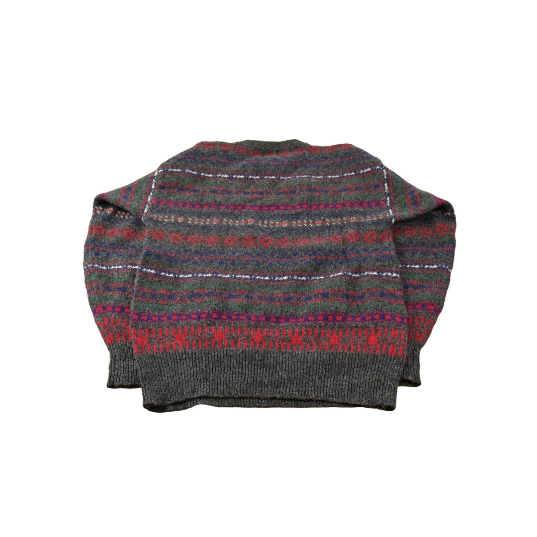 Vintage 1980s Cambridge Classics Abstract Knit Wool Crewneck Sweatshirt Mens Large