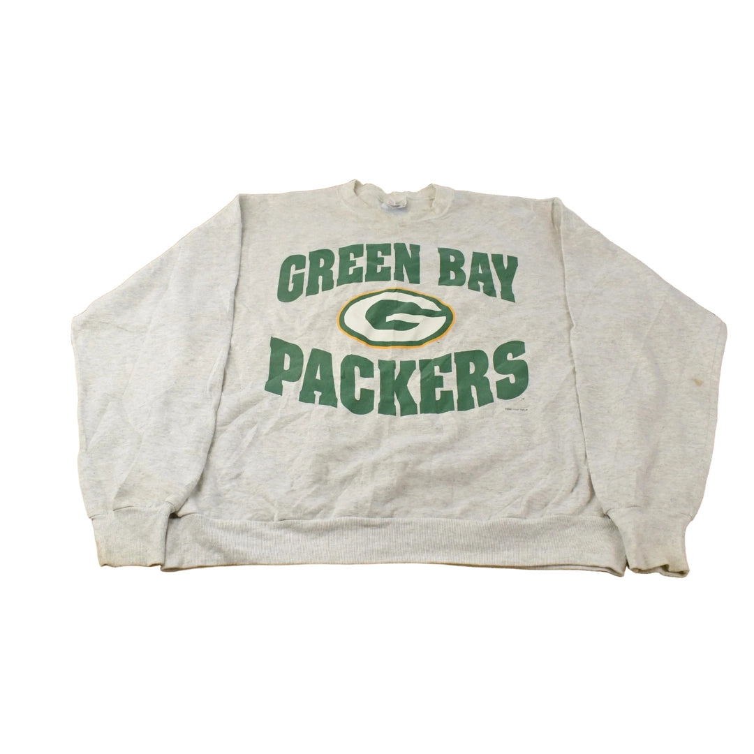 Vintage 1997 Green Bay Packers NFL Football Graphic Print Crewneck Sweatshirt Men's 2XL
