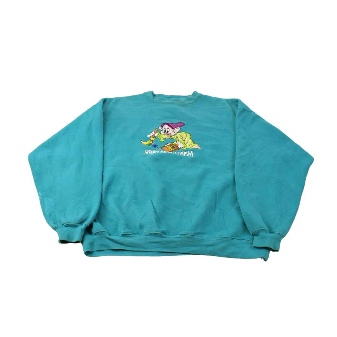 Vintage 1990s Snow White Seven Dwarves Mining Disney Crewneck Sweatshirt Men's XL