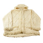 Vintage 1980s Handknit Ecuador Wool Full Zip Hoodie Sweater Men's Large