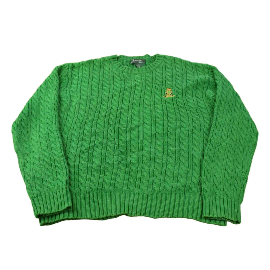 Vintage 1990s Lauren Ralph Lauren Cable Knit Crewneck Sweater Women's M