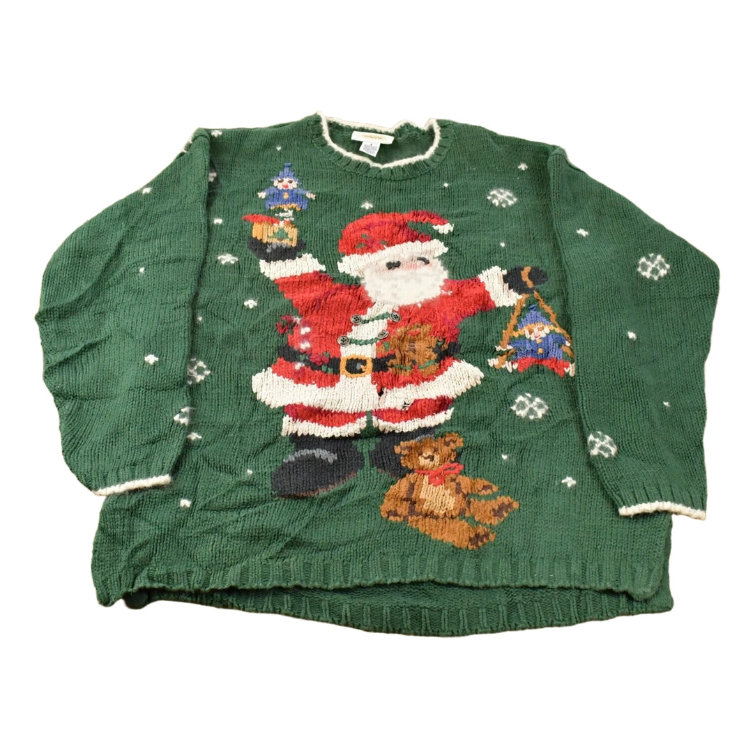 Vintage 1990s Talbots Christmas Knit Crewneck Sweater Men's Small