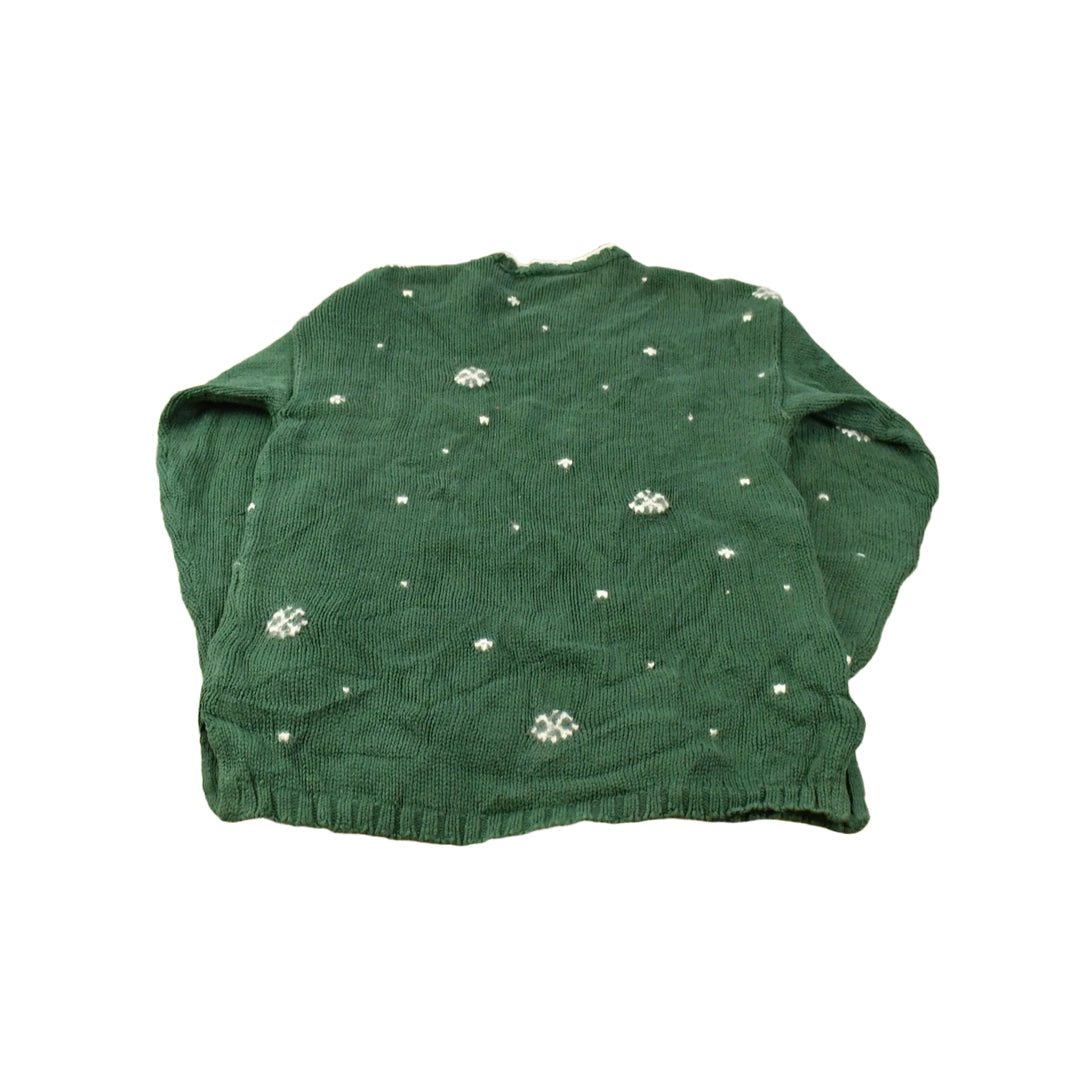 Vintage 1990s Talbots Christmas Knit Crewneck Sweater Men's Small