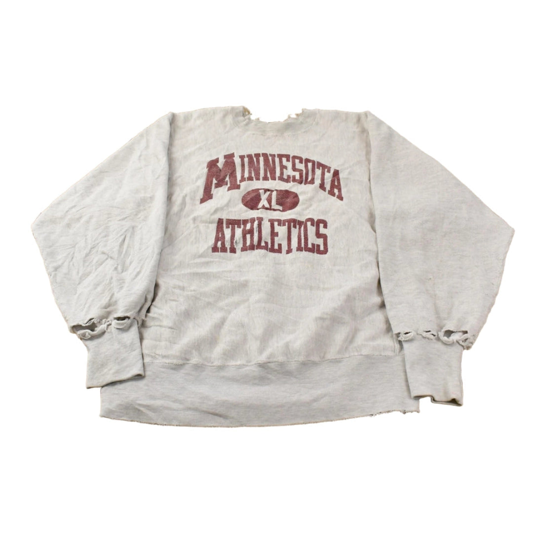 Vintage 1990s Thrashed University of Minnesota Athletics Crewneck Sweatshirt Men's Large