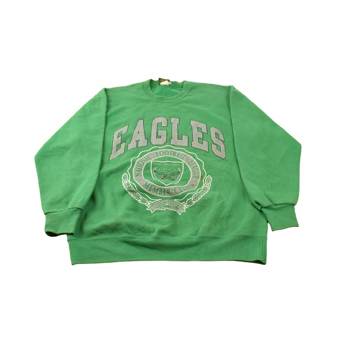 Vintage 1990s Philadelphia Eagles Kelly Green Crewneck Sweatshirt Men's XL