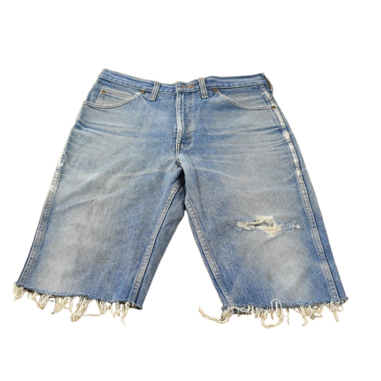 Vintage 1990s Mark Work Warehouse Distressed Cut Off Denim Shorts Men's 32