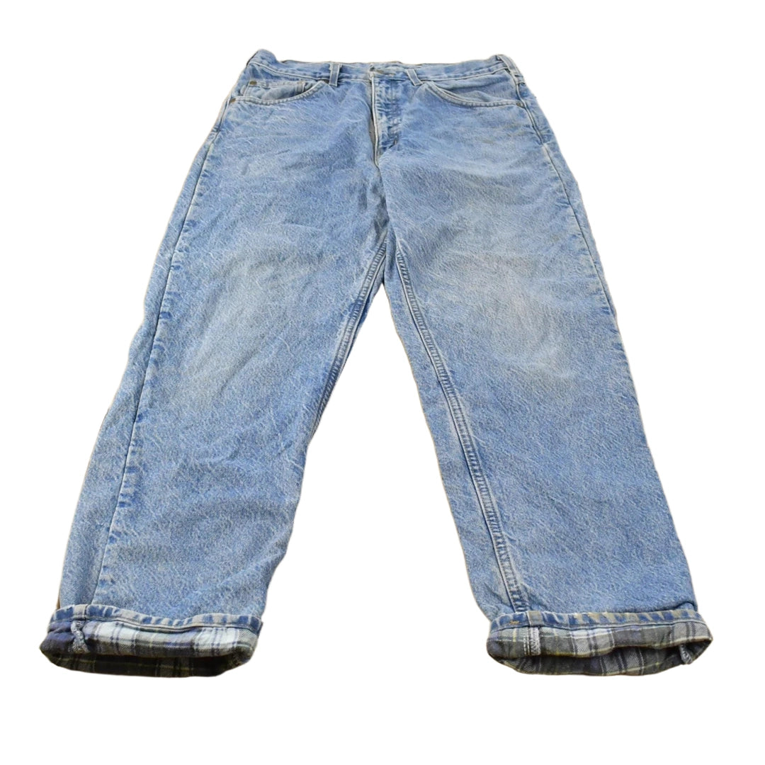 Vintage 1990s Carhartt Flannel Lined Denim Work Jeans Men's 32 x 32