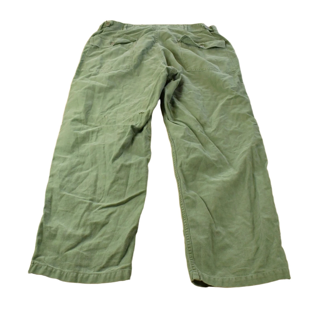 Vintage 1940s Military OG-107 Sateen Pants Men's 36 x 30