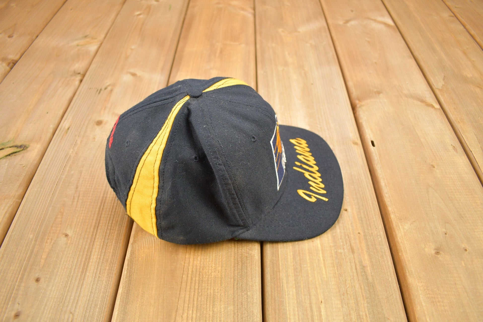 Proper Vintage Accessories > Hats & Head Coverings > Hats & Caps Vintage 1990s Indiana Pacers NBA Wool Snap Back Hat / Made In USA / OSFA / 90s Snap Back / Vintage Hat / Embroidered / Color Block
