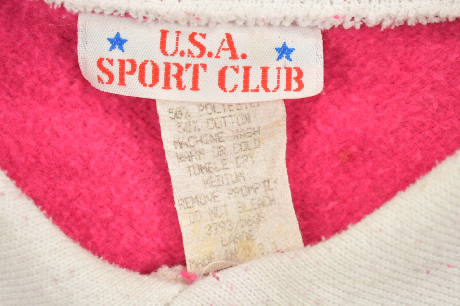 Proper Vintage Clothing > Gender Neutral Adult Clothing > Hoodies & Sweatshirts > Sweatshirts 1990 Vintage Floral Neon Sunflower Pink Double Collar Crewneck / Nature Print / Wilderness Pullover Sweatshirt Graphic / Made In USA