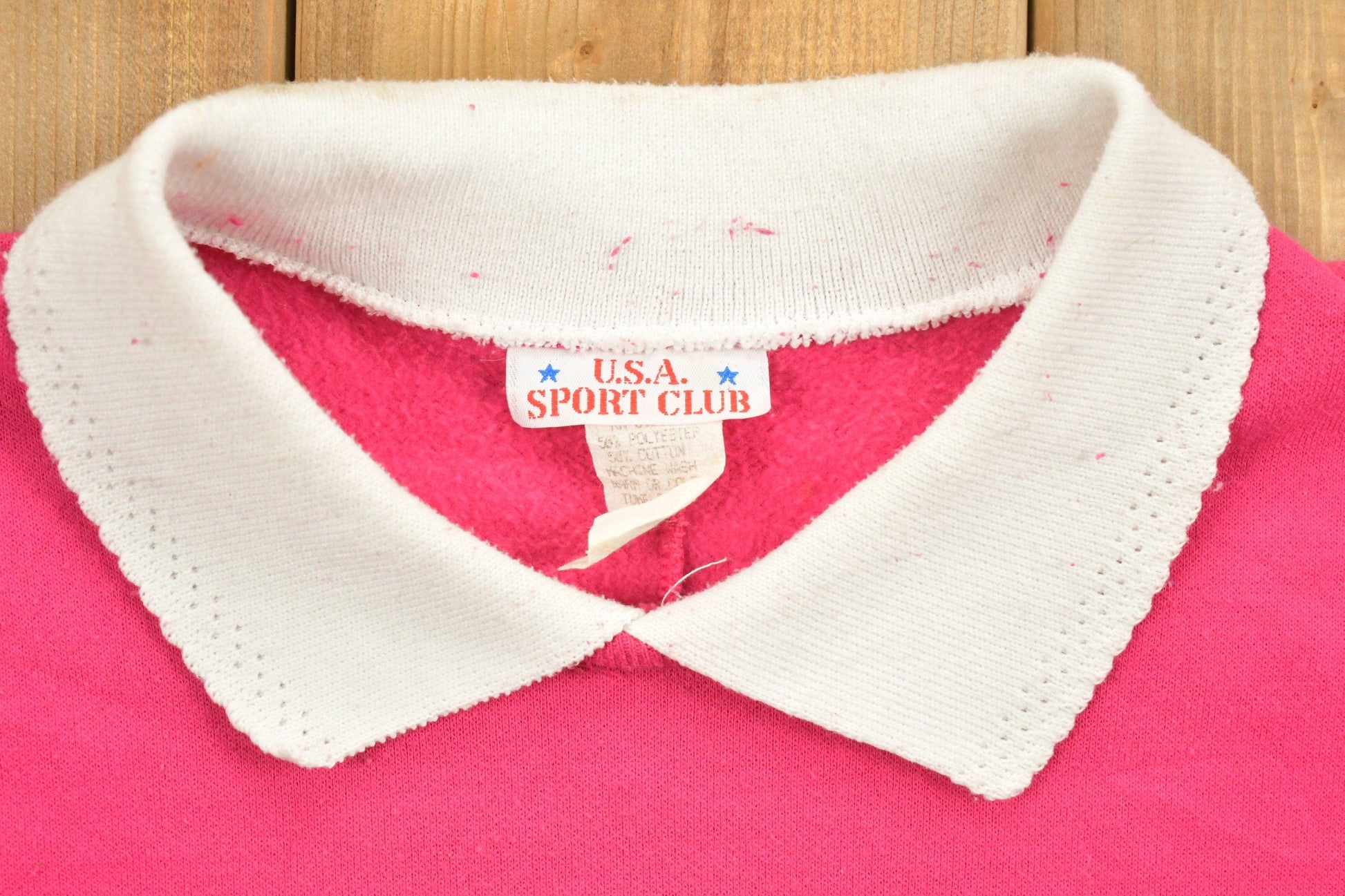 Proper Vintage Clothing > Gender Neutral Adult Clothing > Hoodies & Sweatshirts > Sweatshirts 1990 Vintage Floral Neon Sunflower Pink Double Collar Crewneck / Nature Print / Wilderness Pullover Sweatshirt Graphic / Made In USA