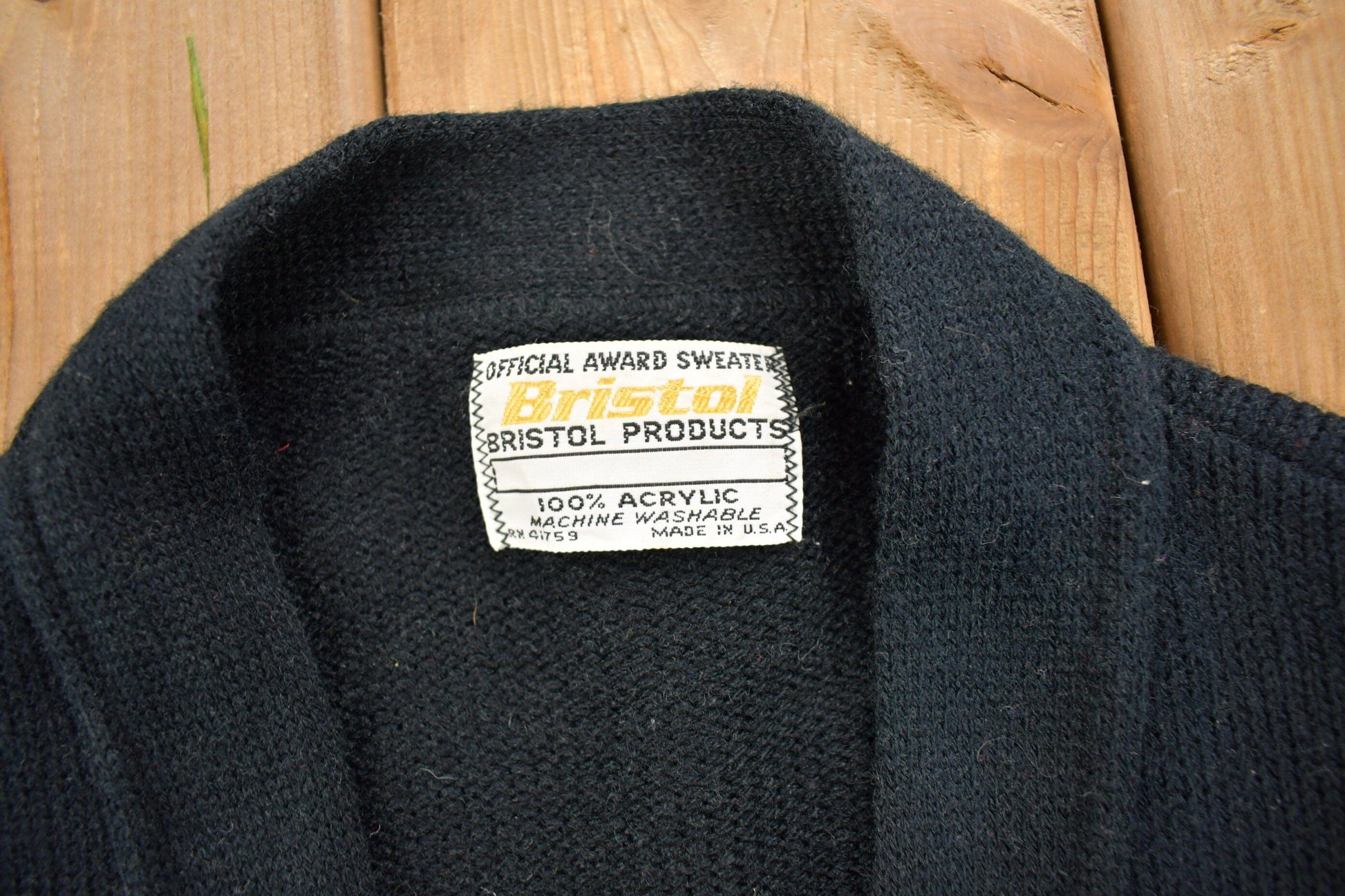 Proper Vintage Clothing > Gender Neutral Adult Clothing > Hoodies & Sweatshirts > Sweatshirts Vintage 1950s Collegiate Knit Cardigan Sweater / Bristol Products / Vintage Cardigan / S Logo / Patchwork / Made In USA
