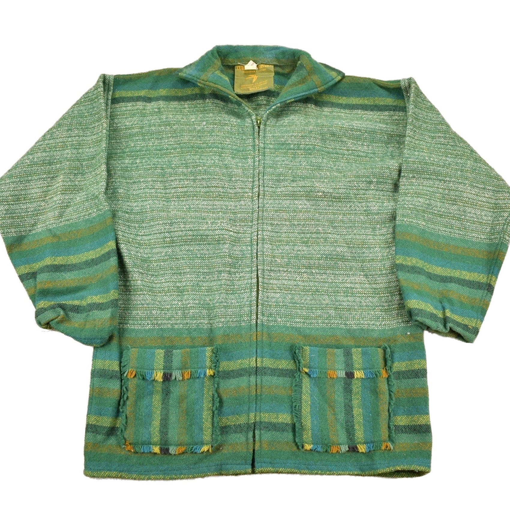 Proper Vintage Clothing > Gender Neutral Adult Clothing > Hoodies & Sweatshirts > Sweatshirts Vintage 1960s 100% Wool Green Knit Zip Up Sweater / Hunting Sweater / Outdoorsman / Vintage Knit / Winter Sweatshirt