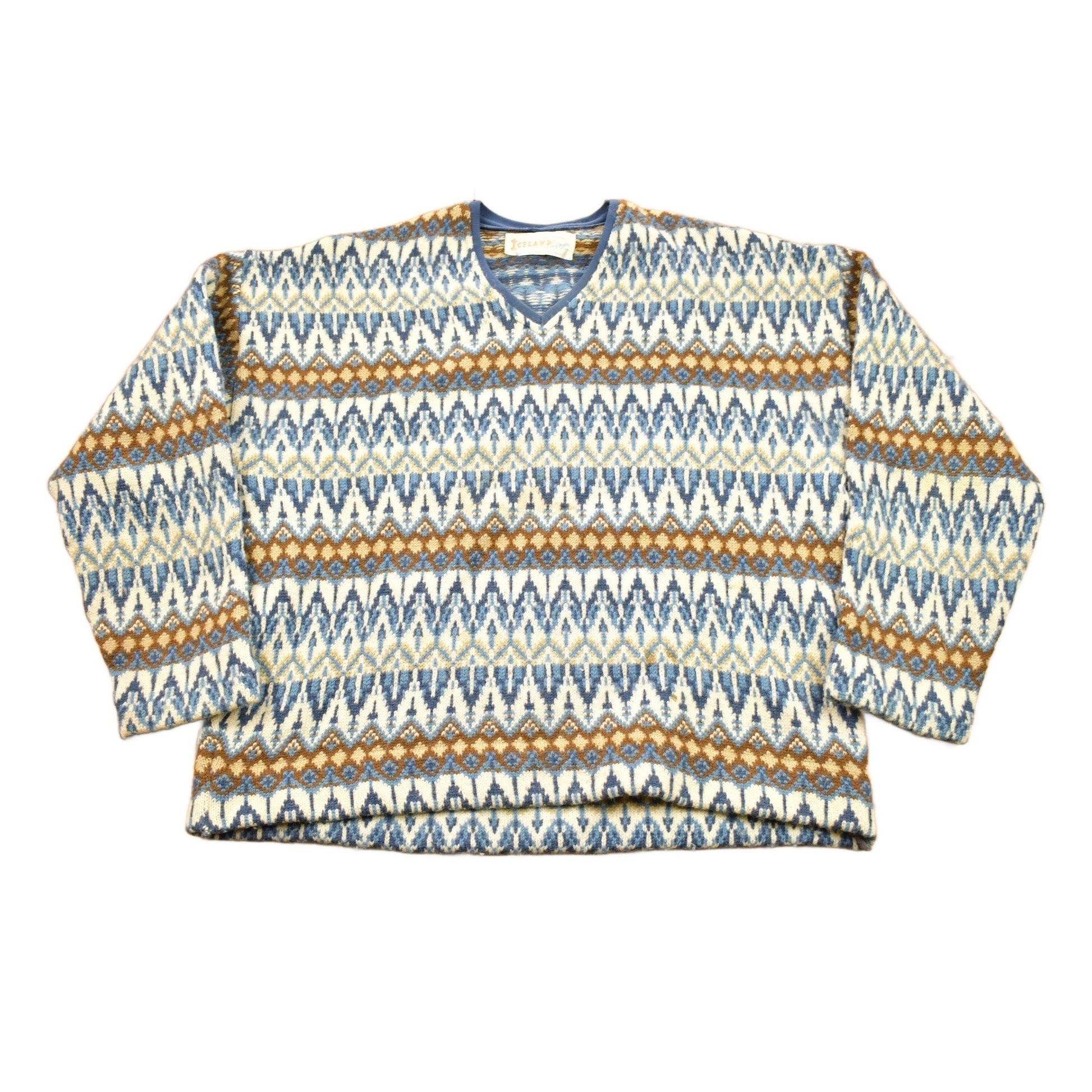 Proper Vintage Clothing > Gender Neutral Adult Clothing > Hoodies & Sweatshirts > Sweatshirts Vintage 1960s Icelandic Hand Knit Sweater Women's S / Made In Sweden / Button Up / Swedish Sweater / 100% Wool