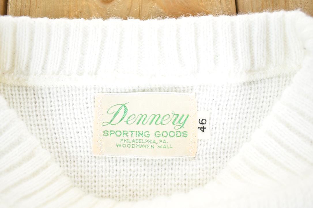 Proper Vintage Clothing > Gender Neutral Adult Clothing > Hoodies & Sweatshirts > Sweatshirts Vintage 1970s Fighting Irish Knit University Crewneck Mens XL / Vintage Collegiate / Made In USA / 90s College Crewneck / Preppy Sportswear