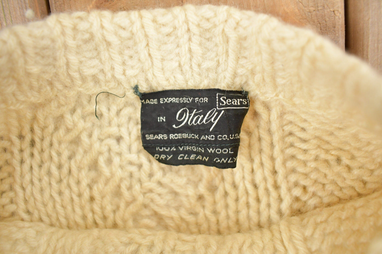 Proper Vintage Clothing > Gender Neutral Adult Clothing > Hoodies & Sweatshirts > Sweatshirts Vintage 1970s Sears Roebuck 3D Cable Knit Sweater / Made in Italy / True Vintage / 100% Wool Sweater