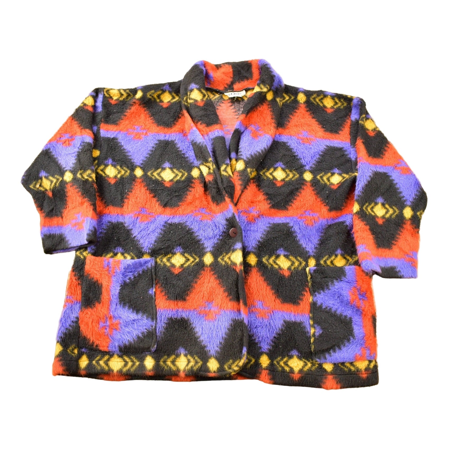 Proper Vintage Clothing > Gender Neutral Adult Clothing > Hoodies & Sweatshirts > Sweatshirts Vintage 1980s Aztec Pattern Blazer Women's 2XL / 90s Jacket / Southwest Aztec Pattern Print / Vintage All Over Print / Wilderness & Outdoors