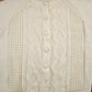 Proper Vintage Clothing > Gender Neutral Adult Clothing > Hoodies & Sweatshirts > Sweatshirts Vintage 1980s Cable Knit Acrylic Cardigan Sweater / Vintage Cardigan / Button Up / White Sweater