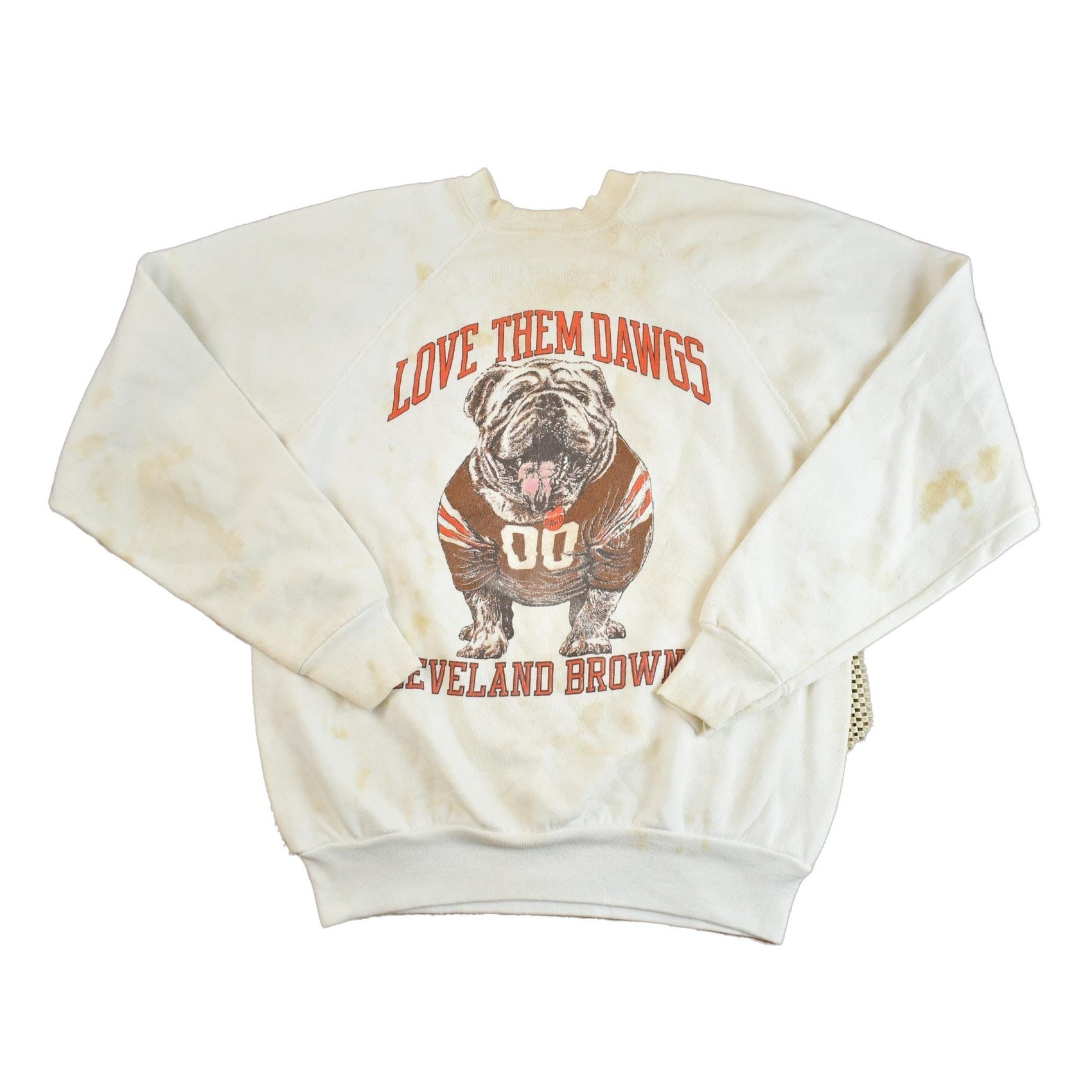 Proper Vintage Clothing > Gender Neutral Adult Clothing > Hoodies & Sweatshirts > Sweatshirts Vintage 1980s Cleveland Browns - "Love Them Dawgs" NFL Football Crewneck Sweatshirt Made In USA