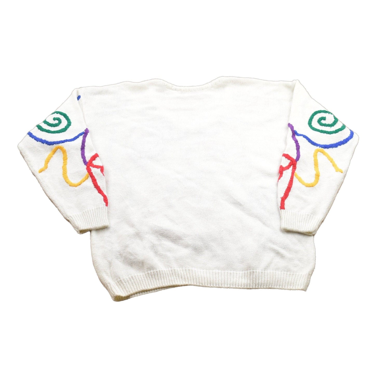 Proper Vintage Clothing > Gender Neutral Adult Clothing > Hoodies & Sweatshirts > Sweatshirts Vintage 1980s Colourful Design Knit Crewneck Sweater / Vintage 90s Crewneck / All Over Pattern / Colorful / Sweatshirt / Abstract Pattern