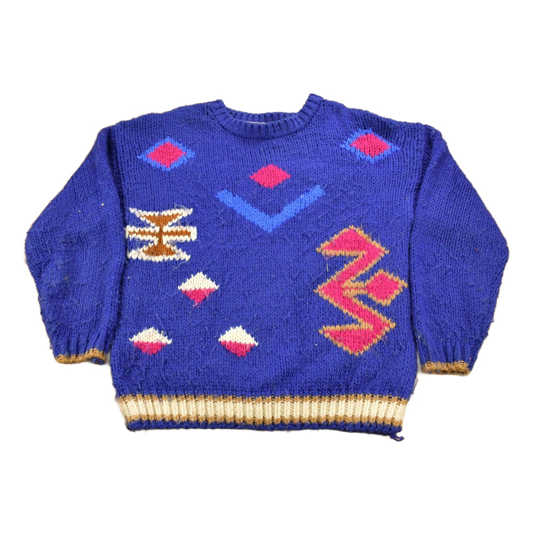 Proper Vintage Clothing > Gender Neutral Adult Clothing > Hoodies & Sweatshirts > Sweatshirts Vintage 1980s In Private Design For Living Knitted Crewneck Sweater / All Over Pattern / Colorful Sweatshirt / Abstract Patter8
