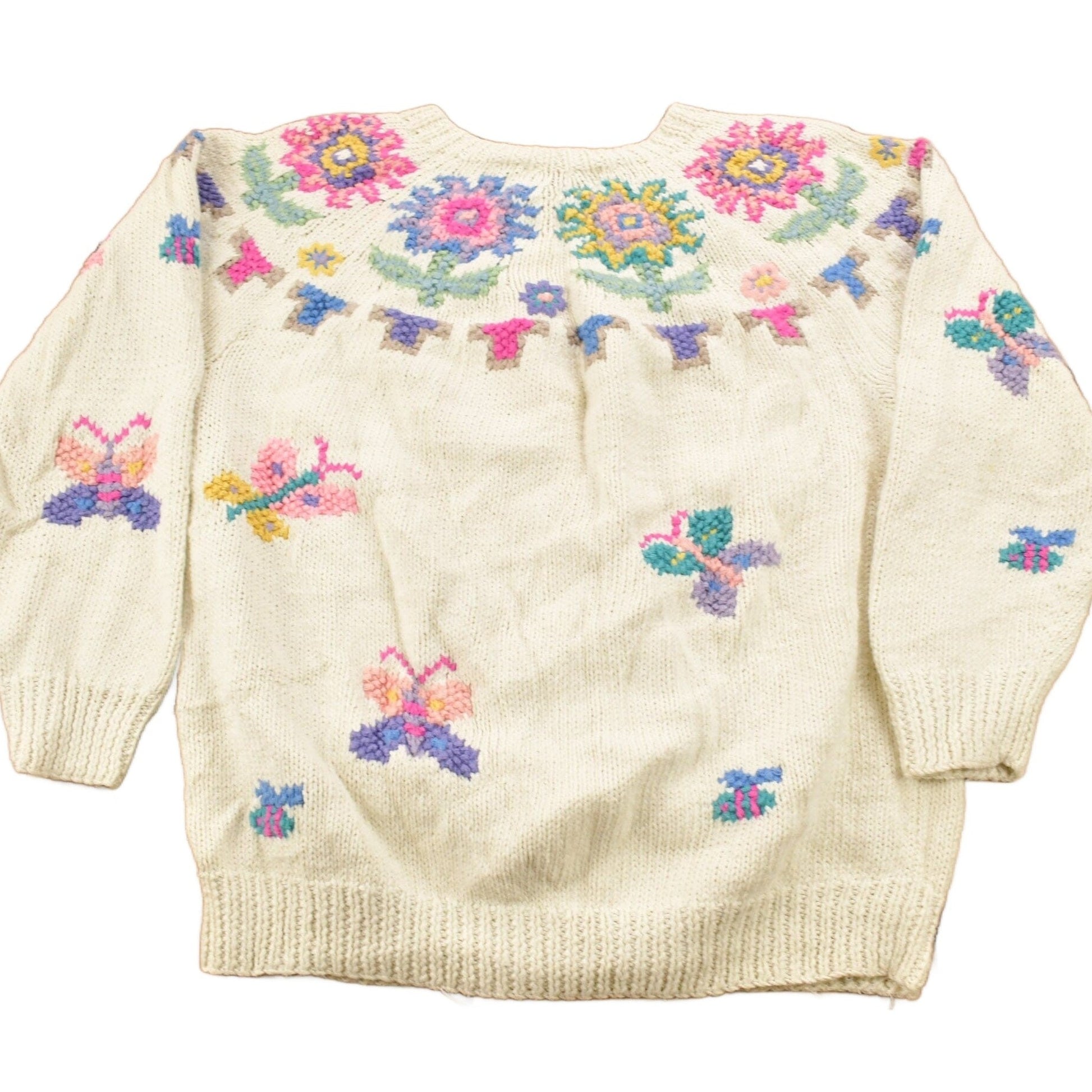 Proper Vintage Clothing > Gender Neutral Adult Clothing > Hoodies & Sweatshirts > Sweatshirts Vintage 1980s Northern Isles Hand Knit Cardigan Sweater Women's M / Abstract Patterns / Winter Sweater / Streetwear / Colorful