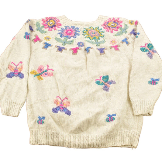 Proper Vintage Clothing > Gender Neutral Adult Clothing > Hoodies & Sweatshirts > Sweatshirts Vintage 1980s Northern Isles Hand Knit Cardigan Sweater Women's M / Abstract Patterns / Winter Sweater / Streetwear / Colorful