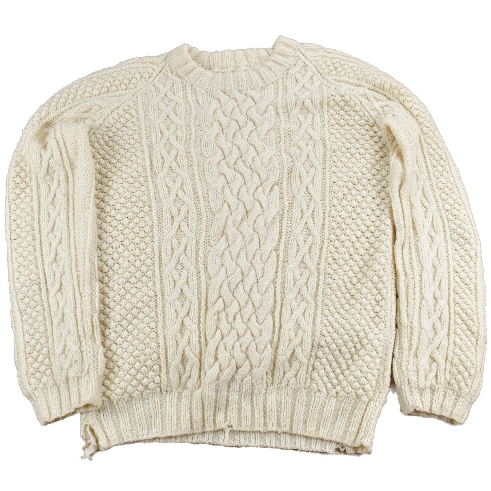 Proper Vintage Clothing > Gender Neutral Adult Clothing > Hoodies & Sweatshirts > Sweatshirts Vintage 1980s Wool Cable Knit Crewneck Sweater / Vintage Knit / Pattern Sweater / Outdoorsman