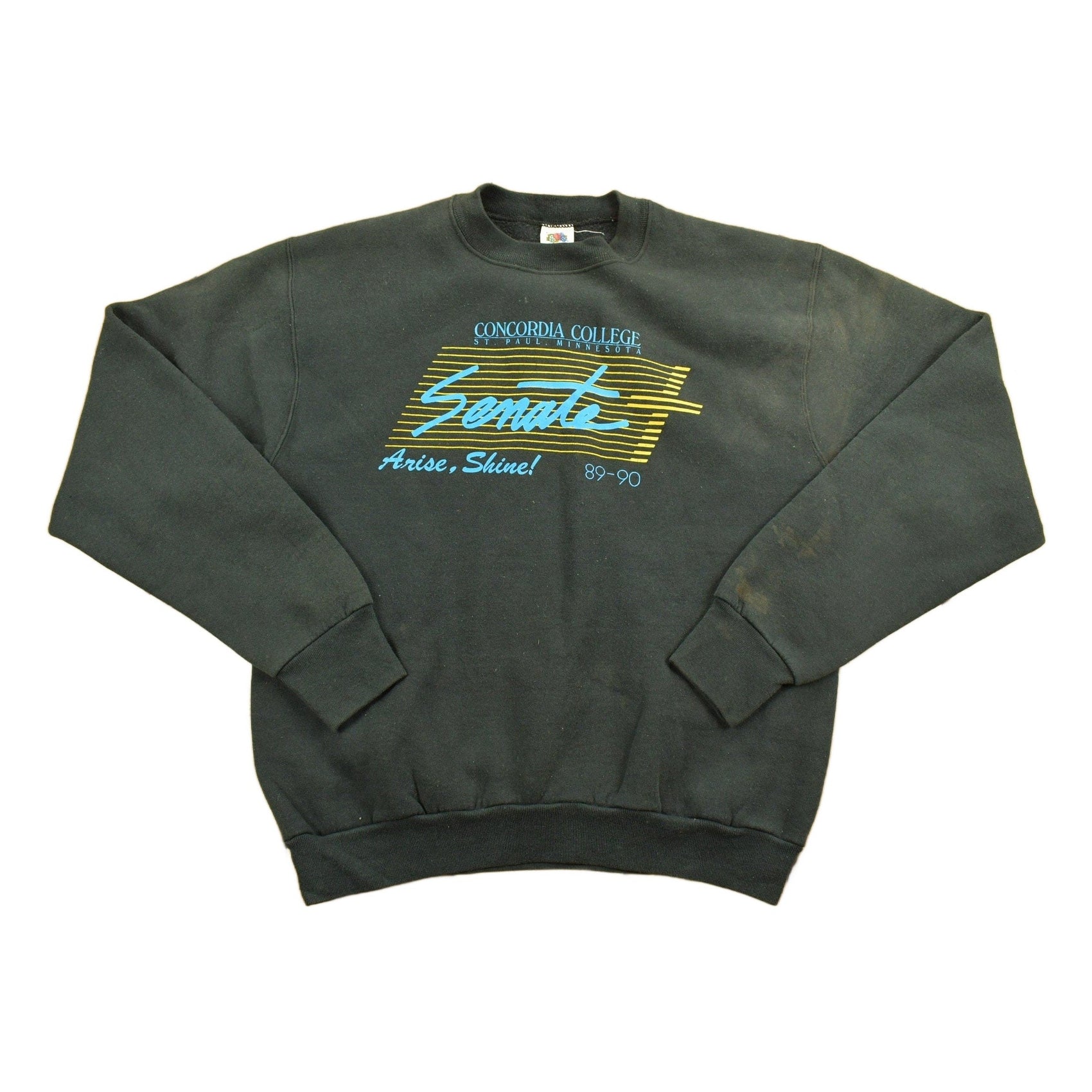 Proper Vintage Clothing > Gender Neutral Adult Clothing > Hoodies & Sweatshirts > Sweatshirts Vintage 1990 Concordia College University Crewneck / St. Paul Minnesota / Sweatshirt / Sportswear / Americana / Retro / Raglan