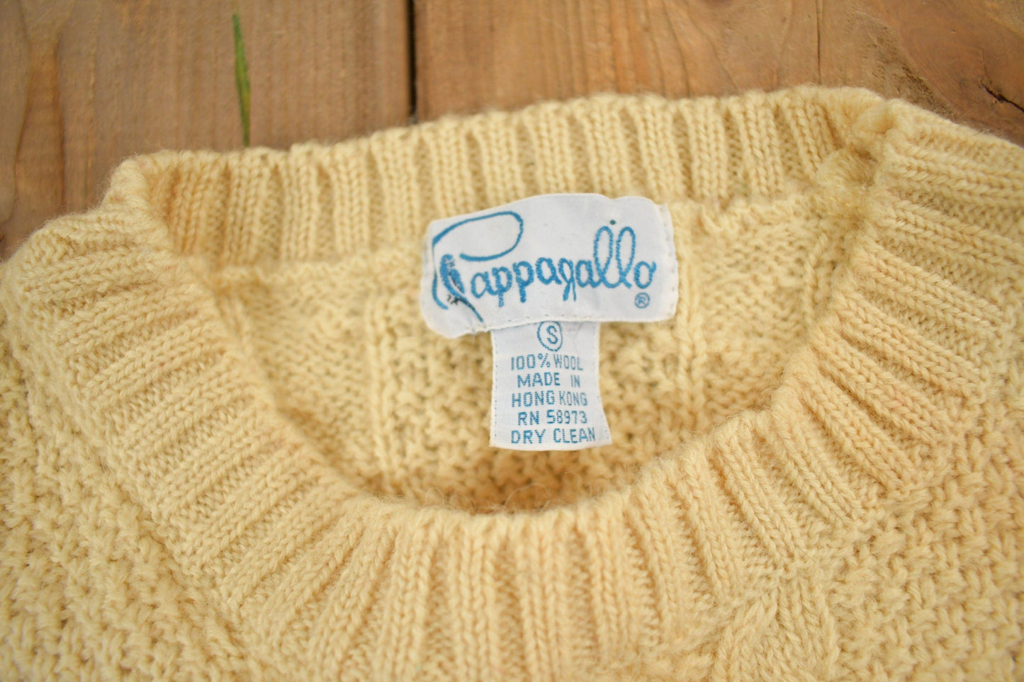 Proper Vintage Clothing > Gender Neutral Adult Clothing > Hoodies & Sweatshirts > Sweatshirts Vintage 1990s 3D Cable Knit Sweater / Size Small / 100% Wool Sweater / Blank Sweater