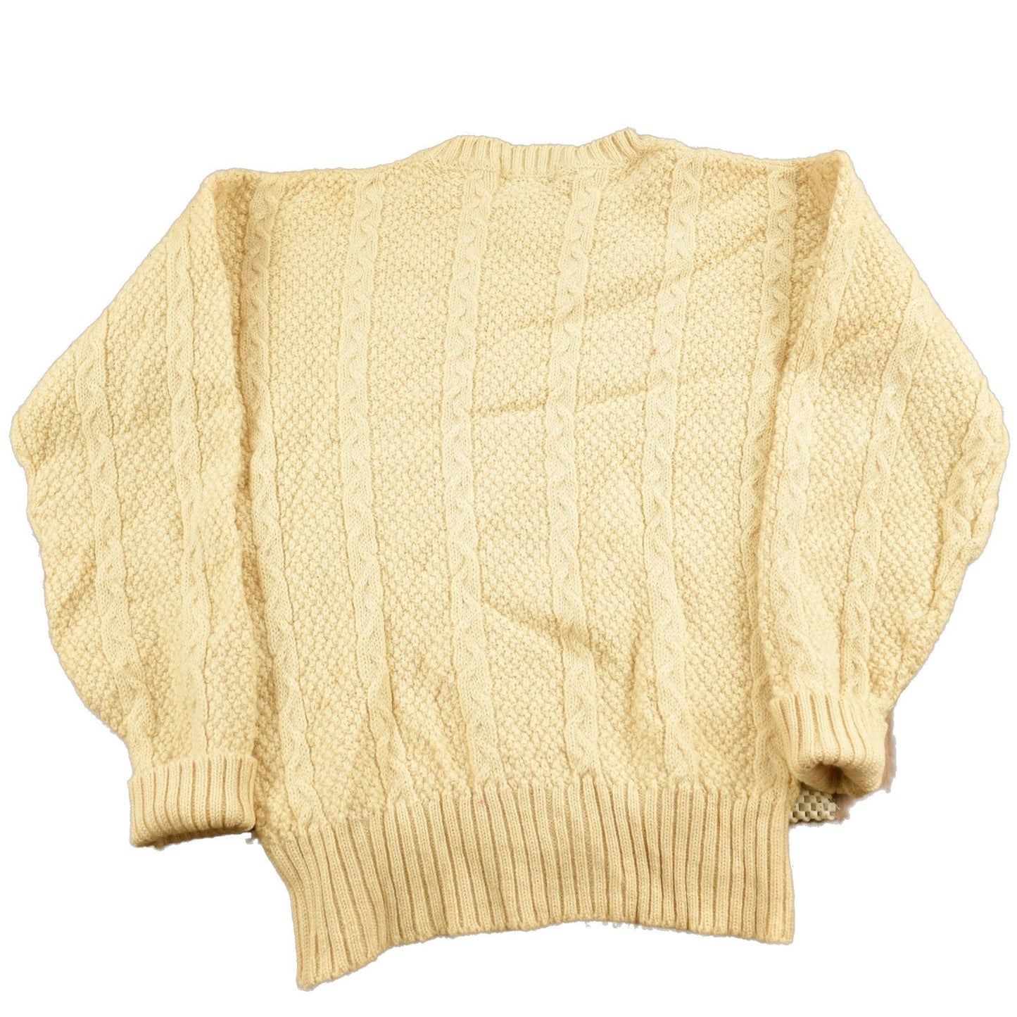 Proper Vintage Clothing > Gender Neutral Adult Clothing > Hoodies & Sweatshirts > Sweatshirts Vintage 1990s 3D Cable Knit Sweater / Size Small / 100% Wool Sweater / Blank Sweater